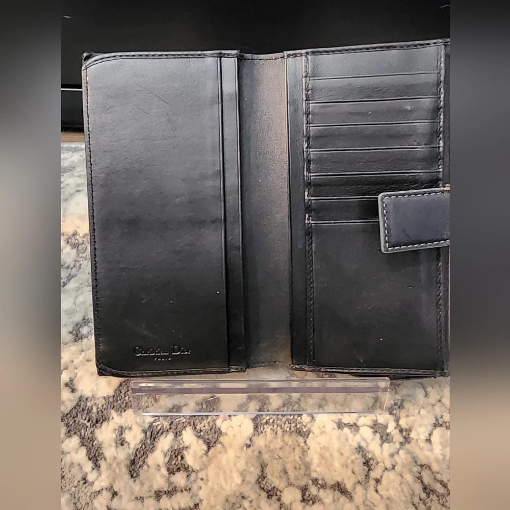 Dior Saddle Long Wallet - Black Leather